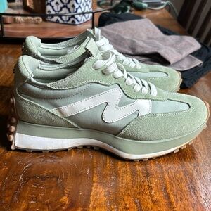 Steve Madden Green and White Sneakers